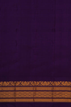 Image of Gadwal Silk Kattam Peach Saree