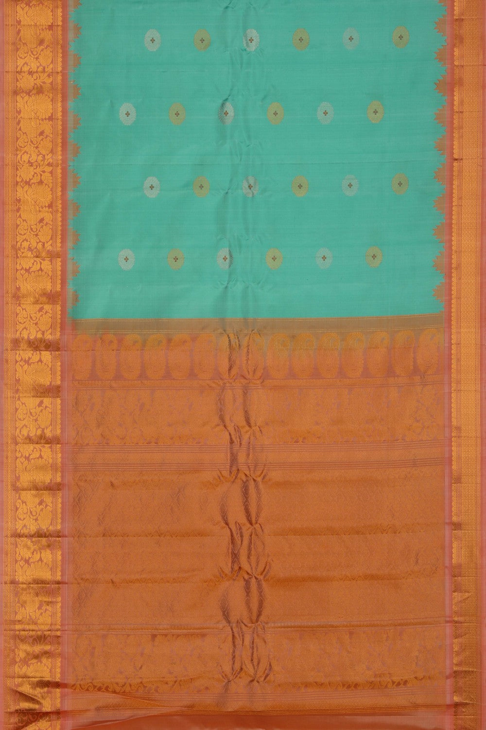 Image of Gadwal Silk Sea Green Saree