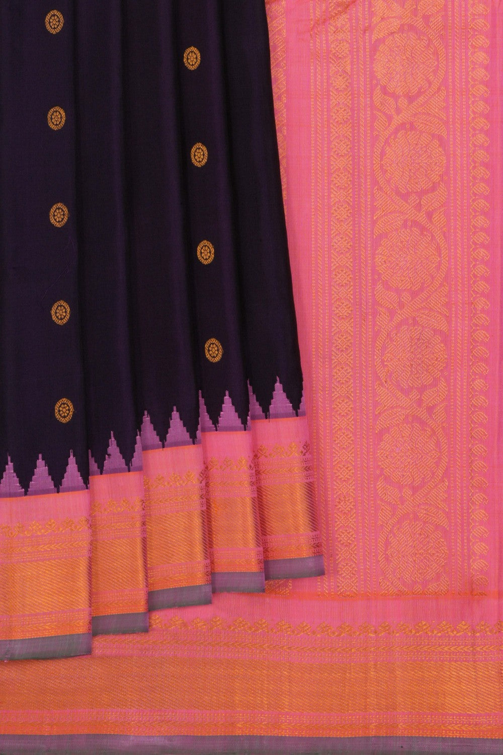 Gadwal Silk Navy Blue Saree