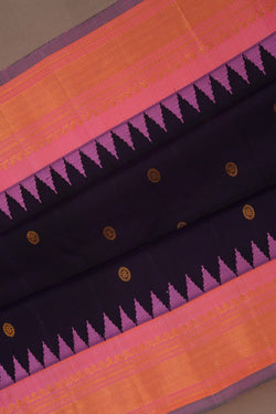 Image of Gadwal Silk Navy Blue Saree