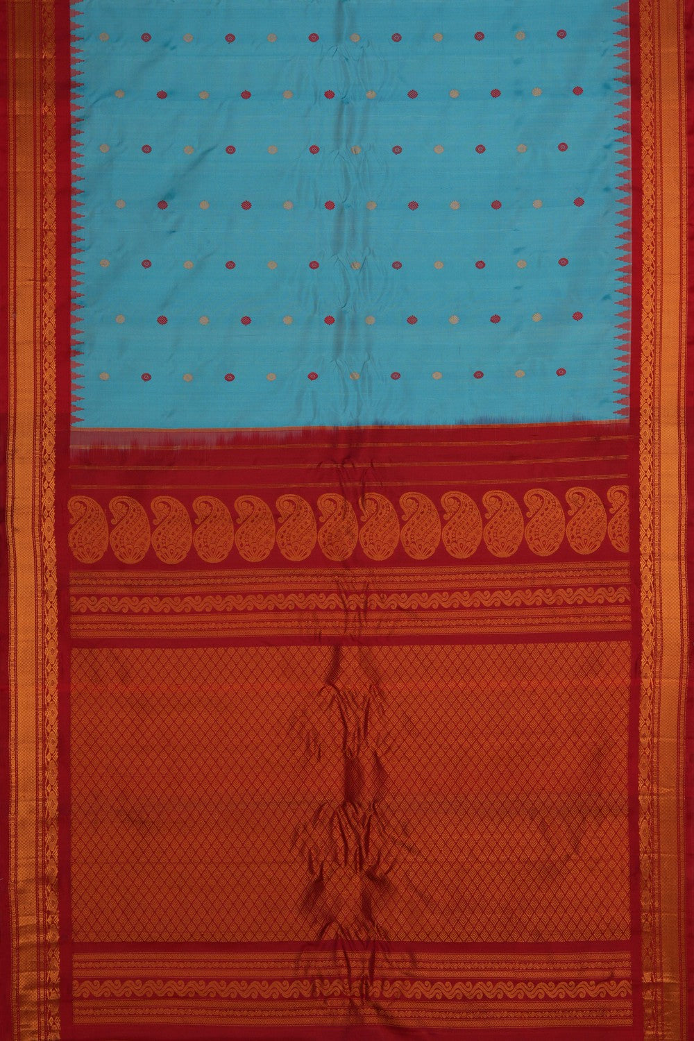 Image of Gadwal Silk Ice Blue Saree