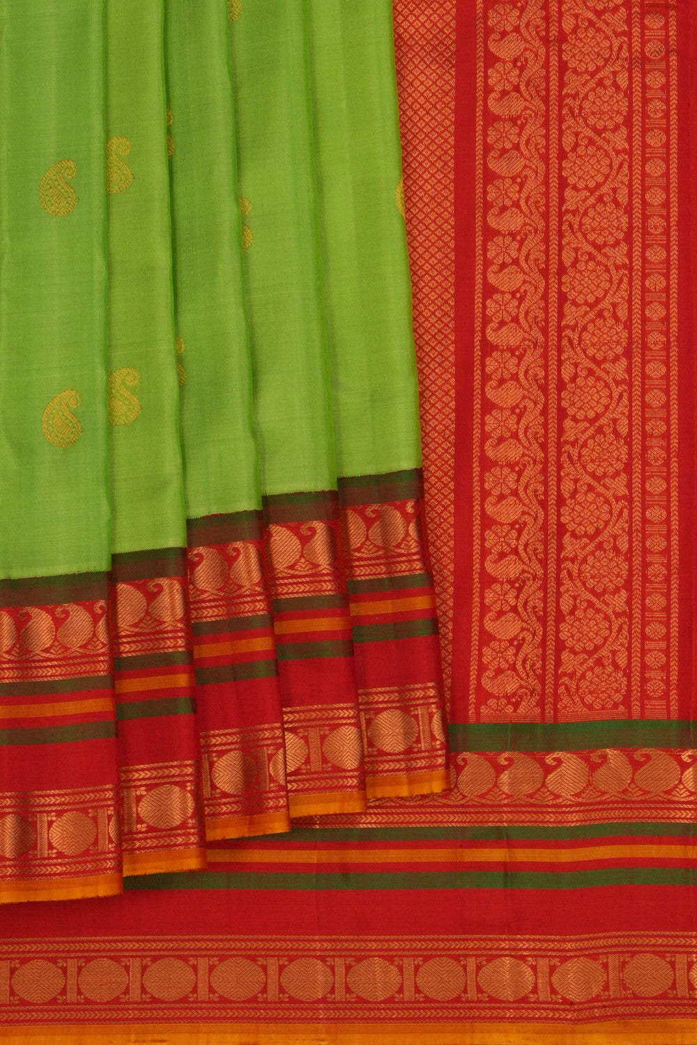 Image of Gadwal Silk Green Saree
