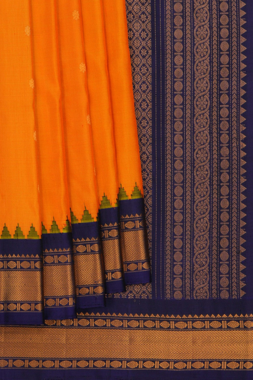 Image of Gadwal Silk Mustard Saree