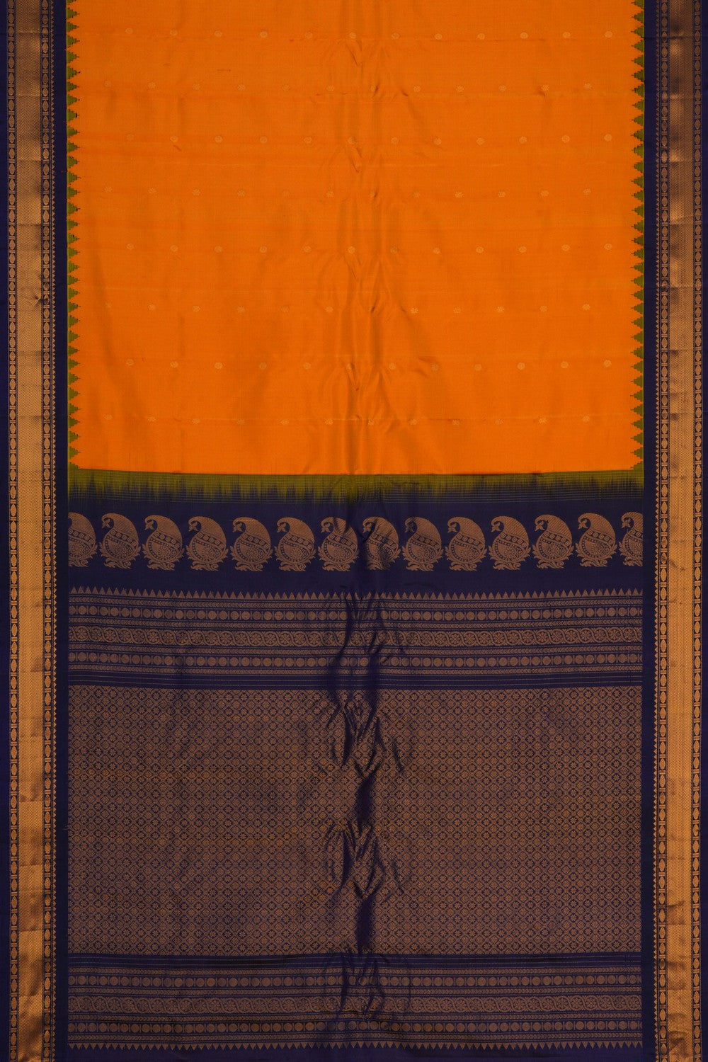 Image of Gadwal Silk Mustard Saree