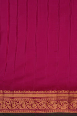 Image of Gadwal Silk Peacock Green Saree