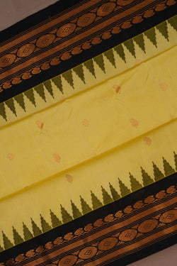 Image of Gadwal Silk Yellow Saree