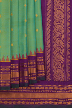 Image of Gadwal Silk Sea Green Saree