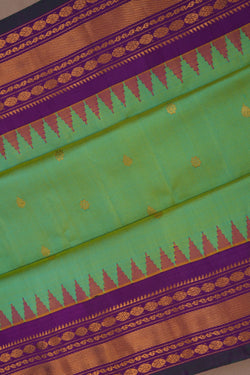 Image of Gadwal Silk Sea Green Saree