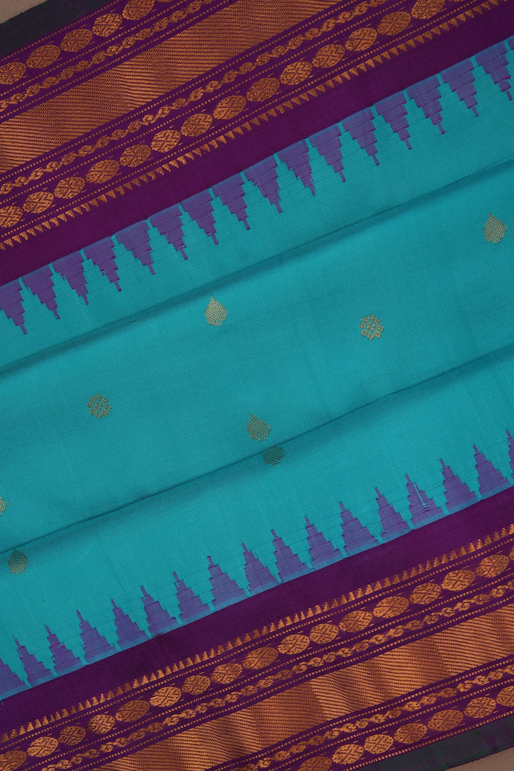 Image of Gadwal Silk Blue Saree