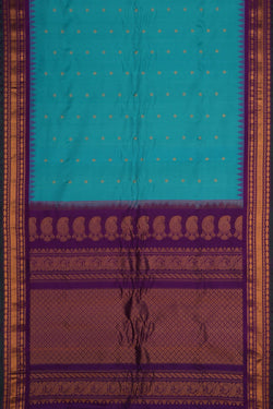 Image of Gadwal Silk Blue Saree