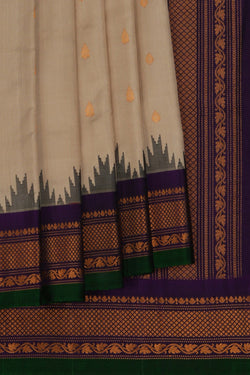 Image of Gadwal Silk Beige Saree