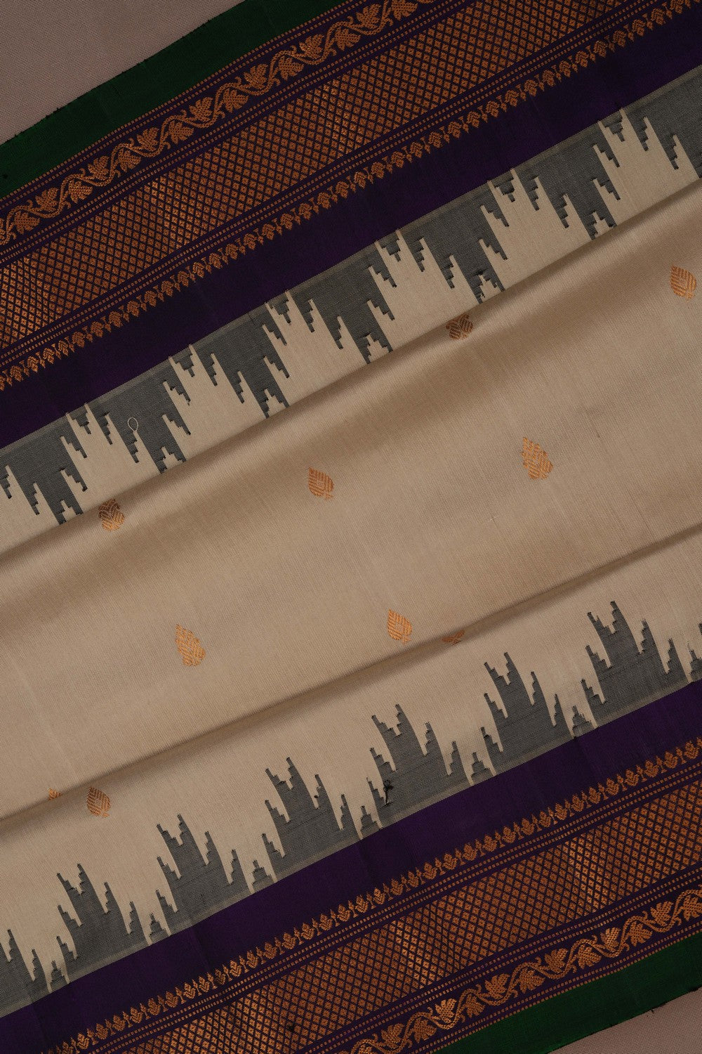 Image of Gadwal Silk Beige Saree