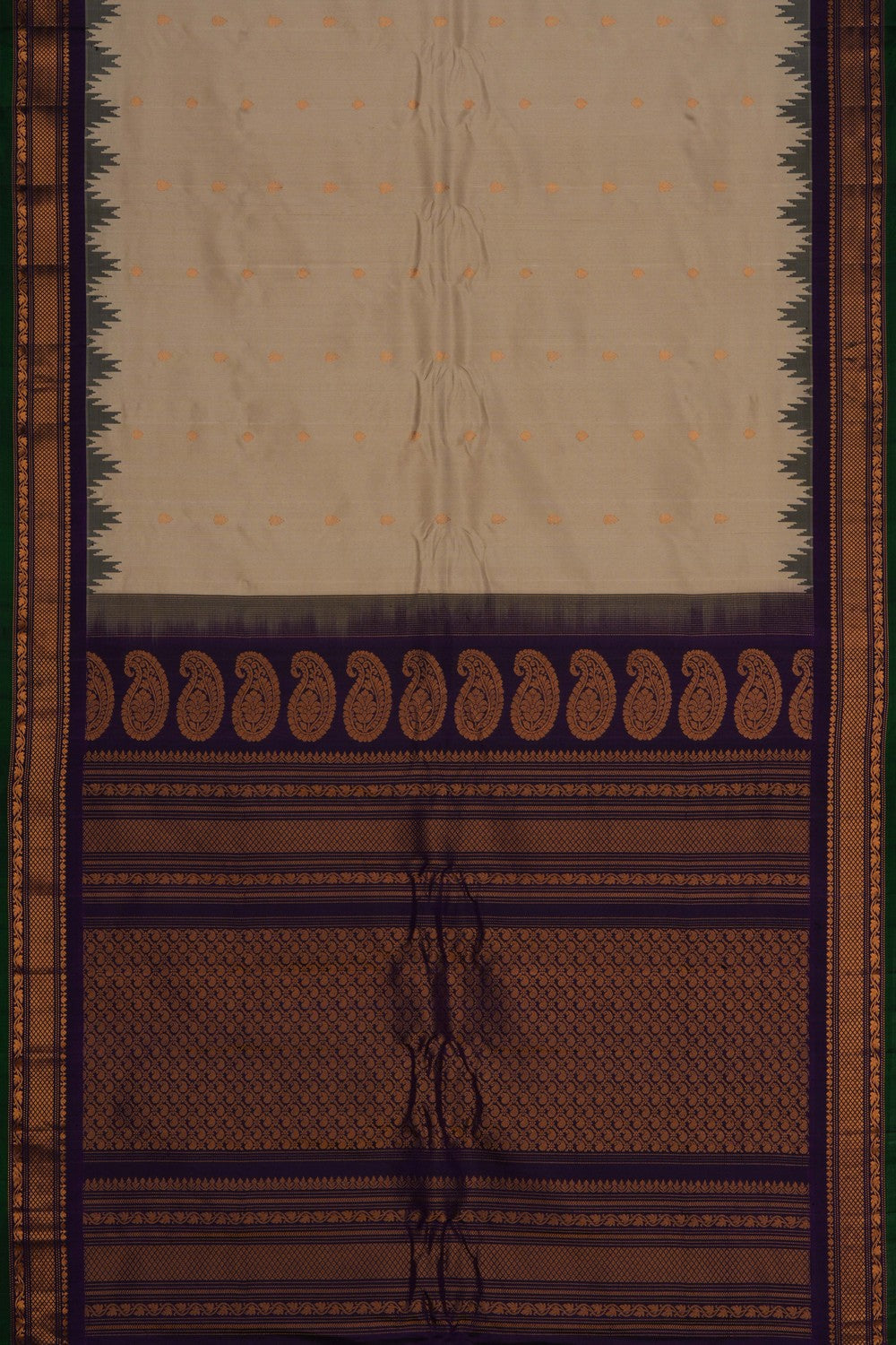 Image of Gadwal Silk Beige Saree