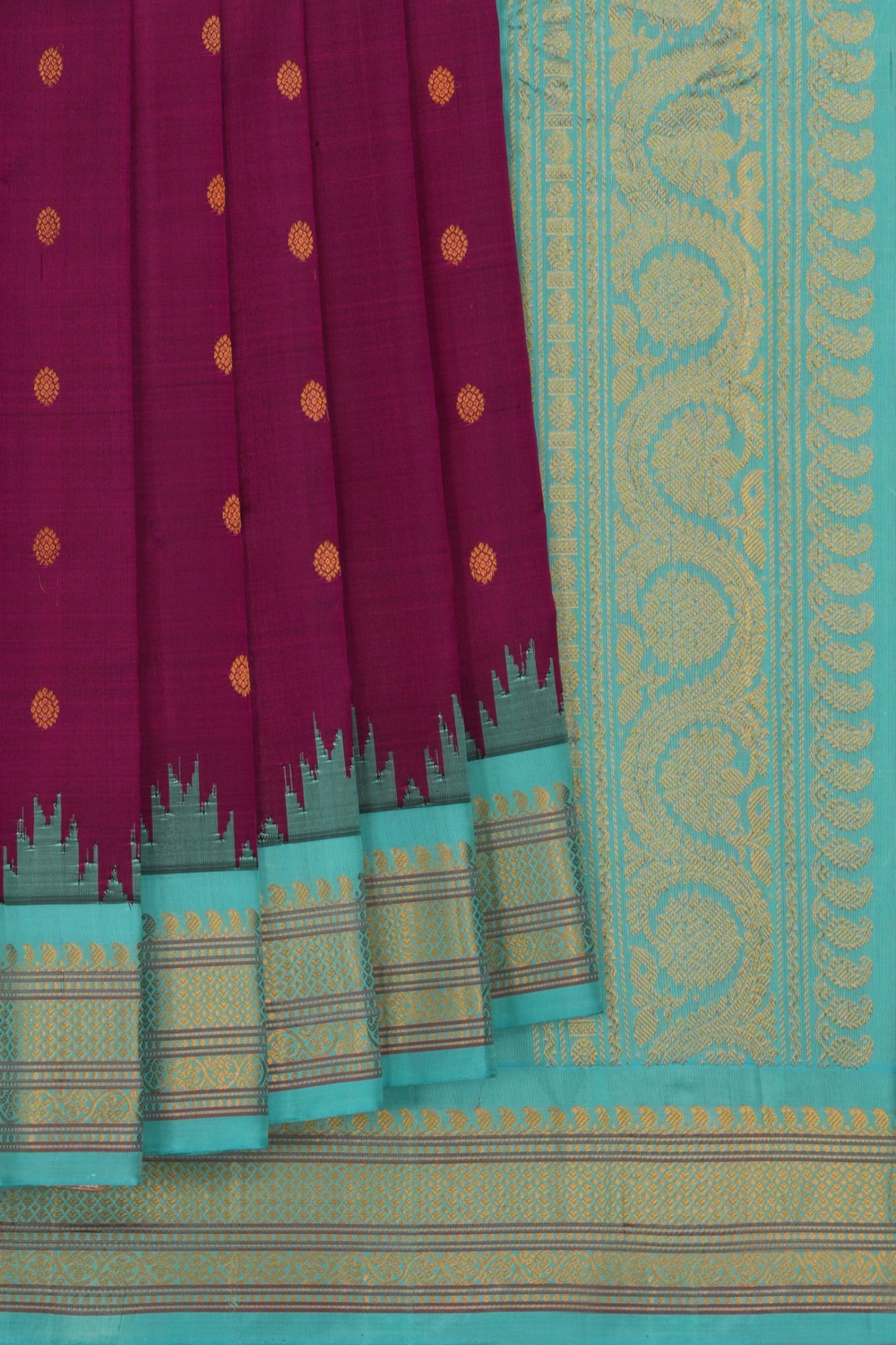 Image of Gadwal Silk Purple Saree