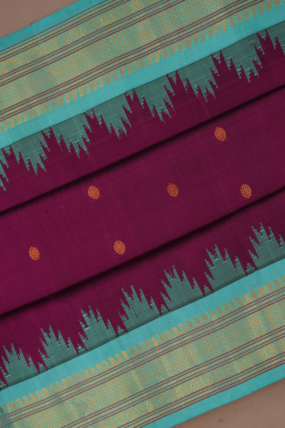 Image of Gadwal Silk Purple Saree