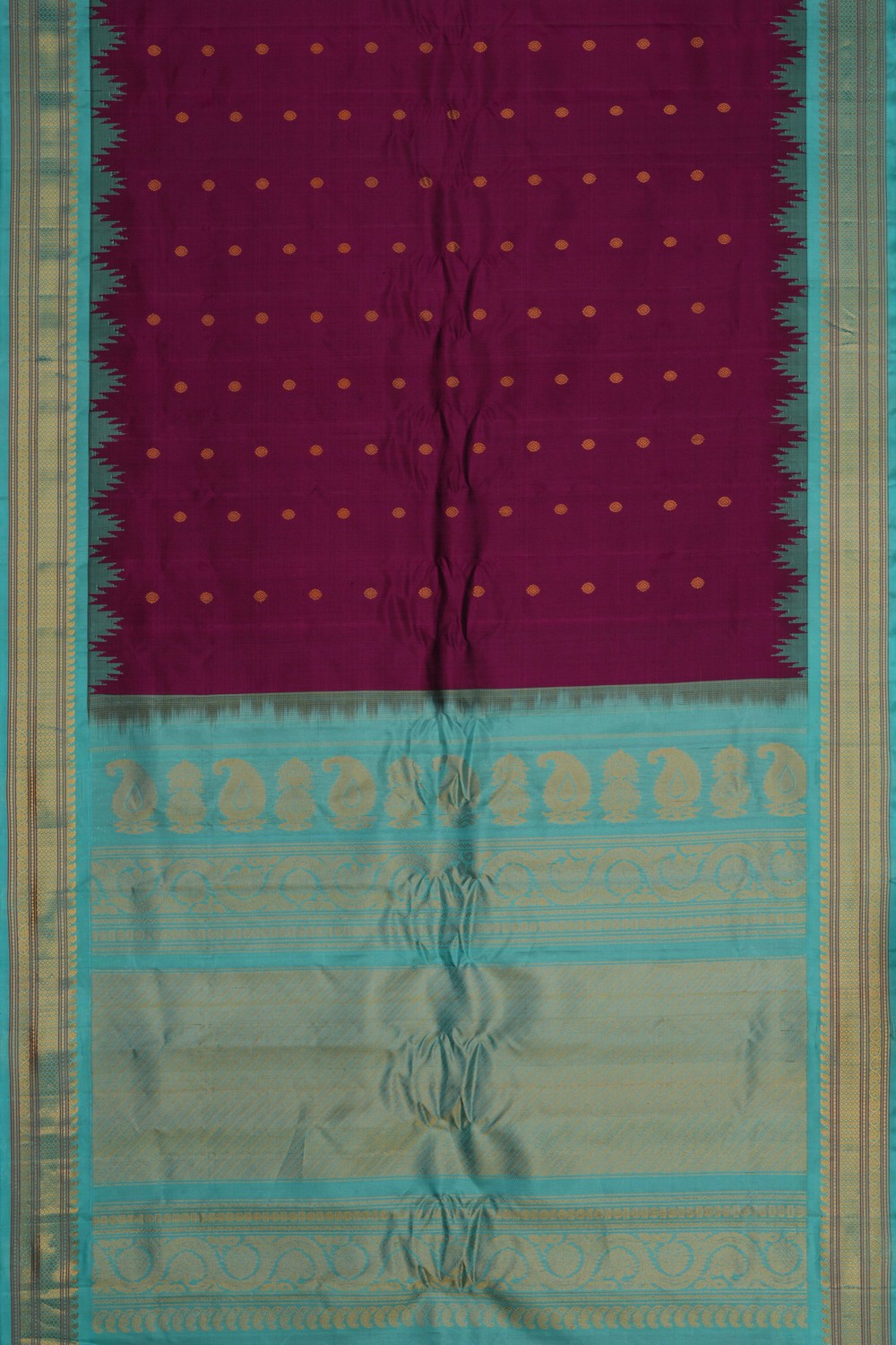 Image of Gadwal Silk Purple Saree