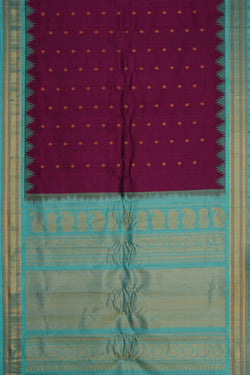 Image of Gadwal Silk Purple Saree