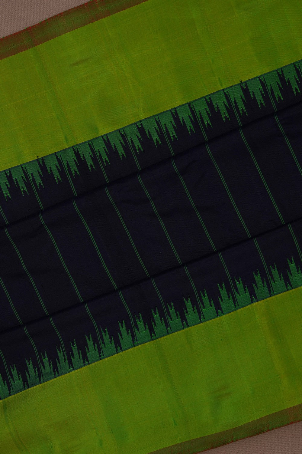 Image of Gadwal Silk Navy Blue Saree