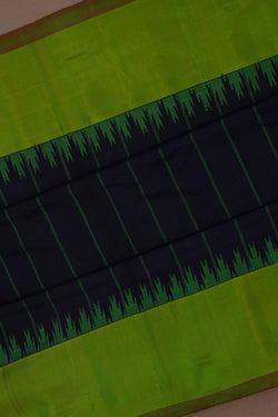 Image of Gadwal Silk Navy Blue Saree