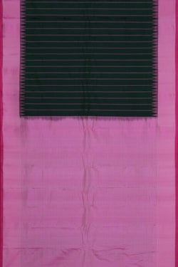 Image of Gadwal Silk Bottle Green Saree