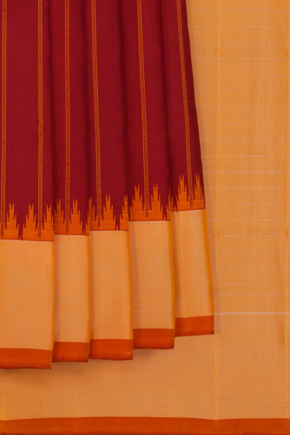 Image of Gadwal Silk Red Saree