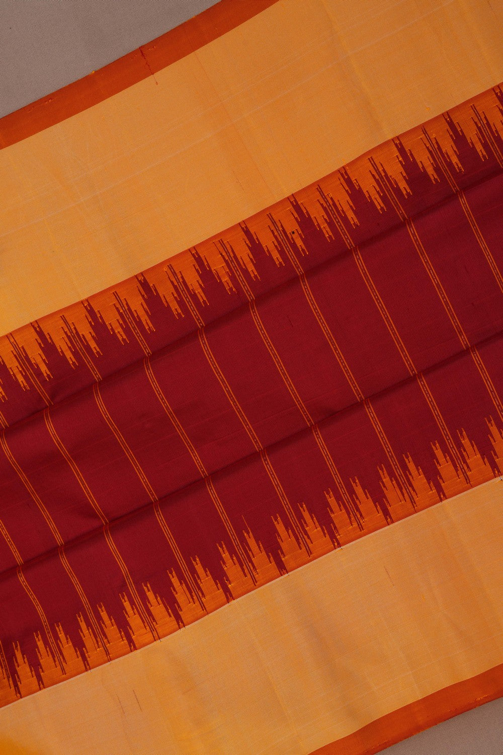 Image of Gadwal Silk Red Saree