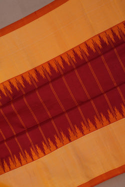 Image of Gadwal Silk Red Saree