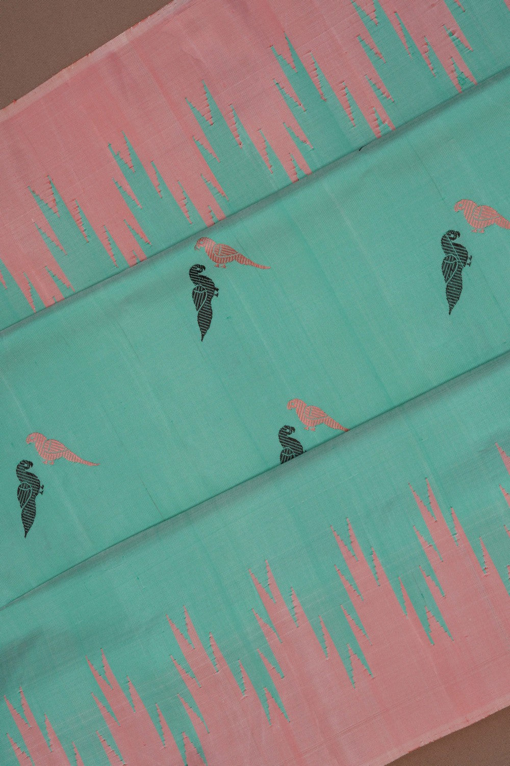 Image of Gadwal Silk Sea Green Saree