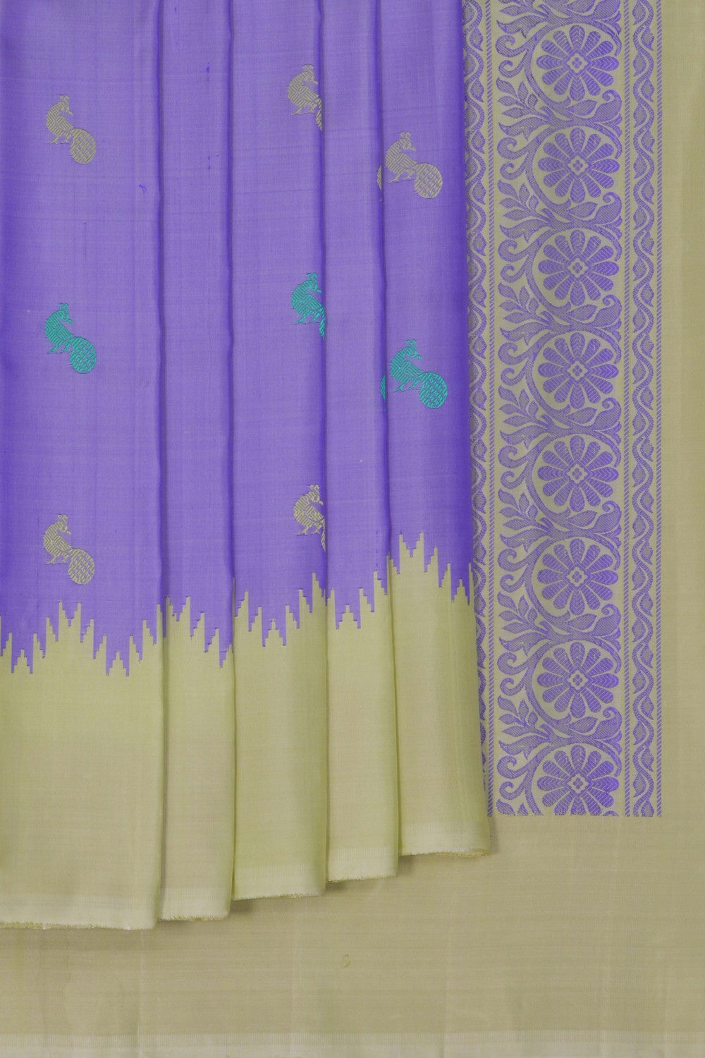 Image of Gadwal Silk Purple Saree