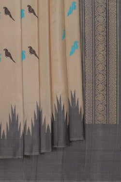 Image of Gadwal Silk Cream Saree