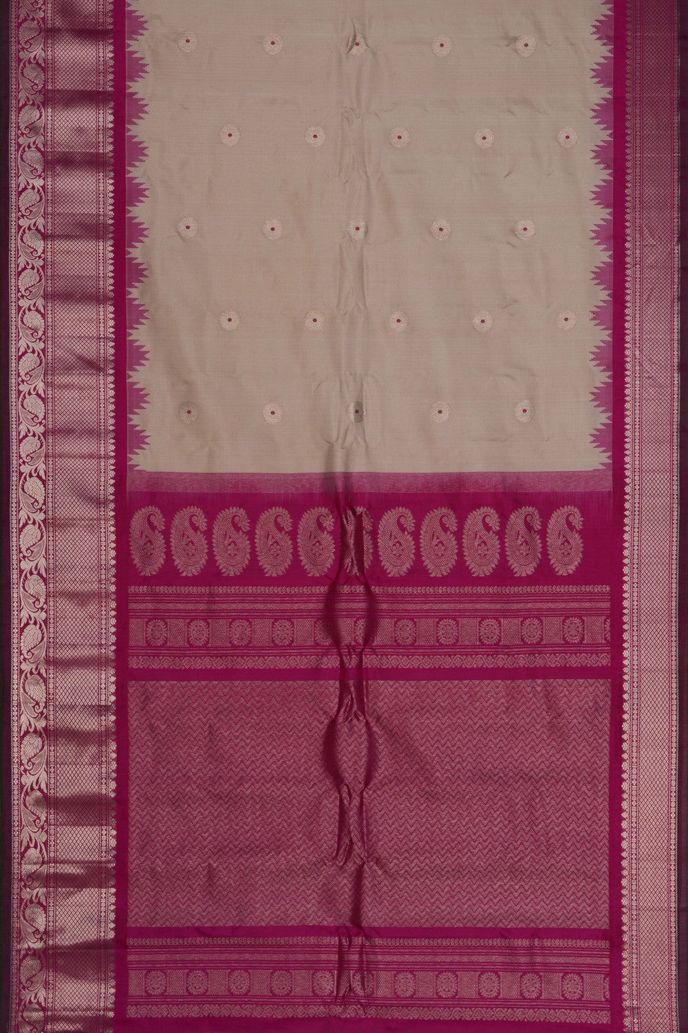 Image of Gadwal Silk Beige Saree
