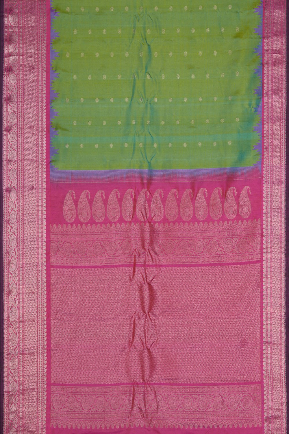 Image of Gadwal Silk Sea Green Saree