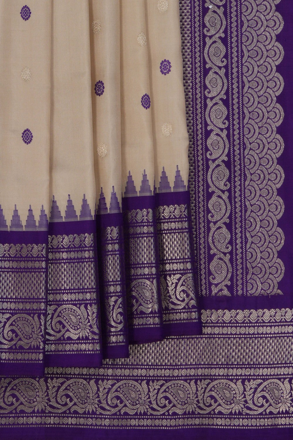 Image of Gadwal Silk Classy Beige Saree