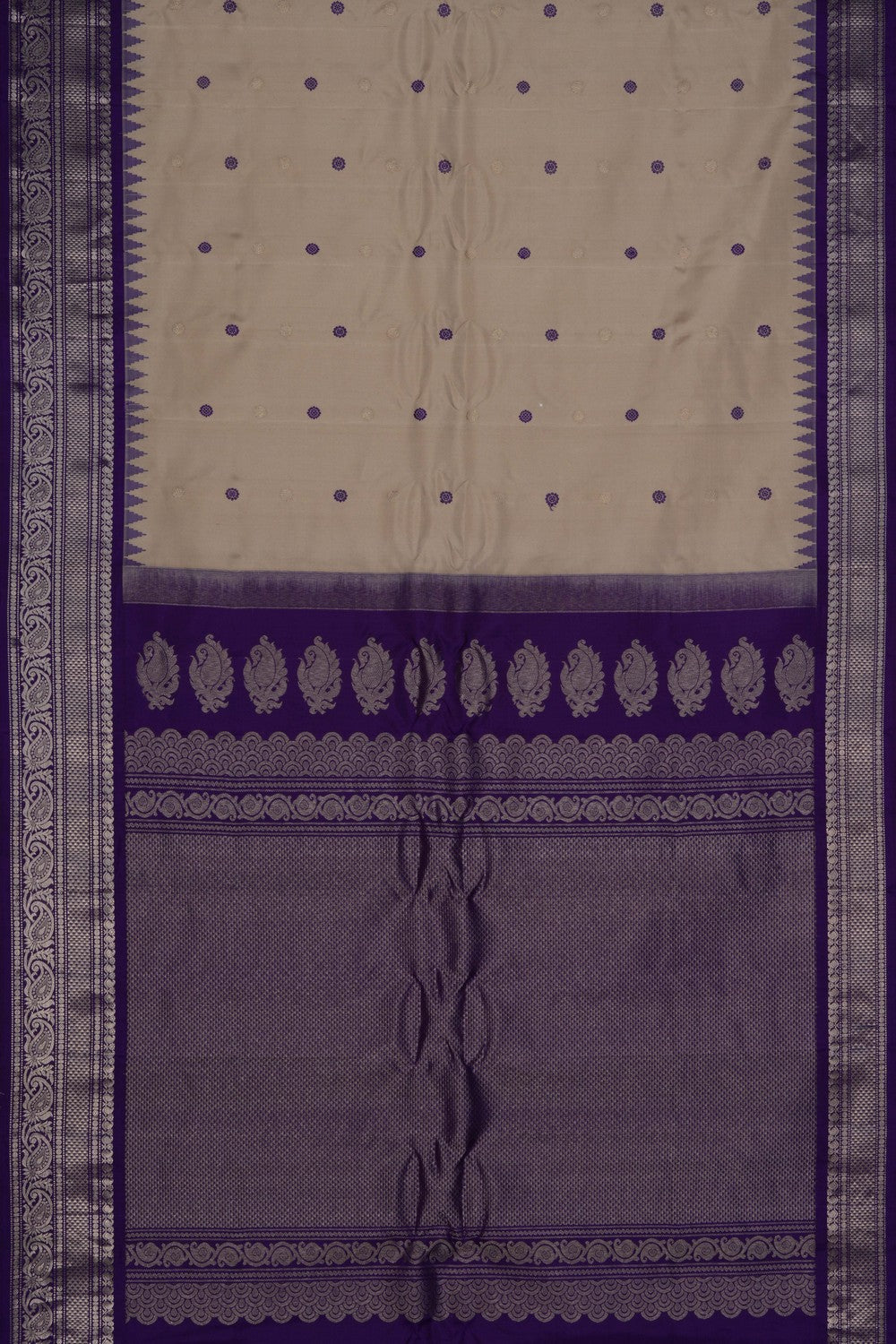 Image of Gadwal Silk Classy Beige Saree