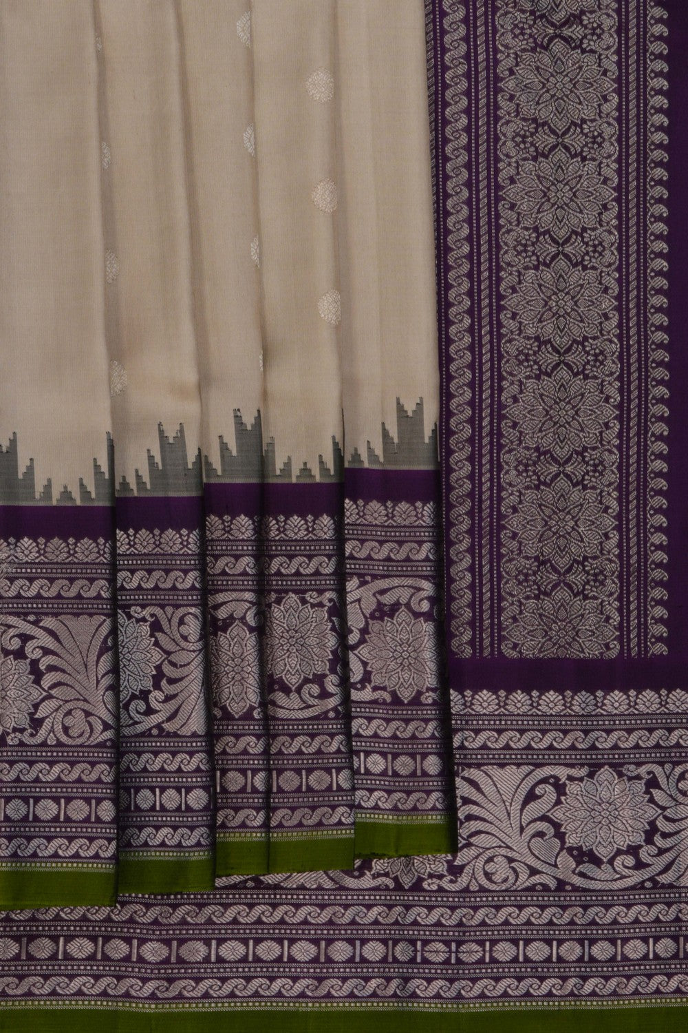 Image of Gadwal Silk Beige Saree