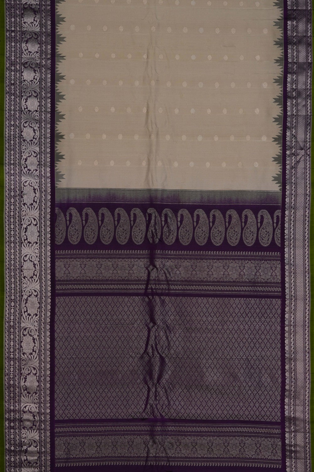Image of Gadwal Silk Beige Saree