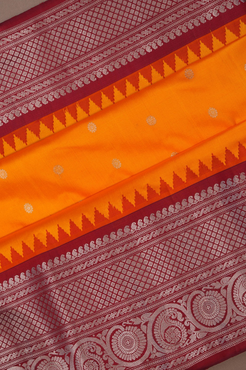 Image of Gadwal Silk Mustard Saree