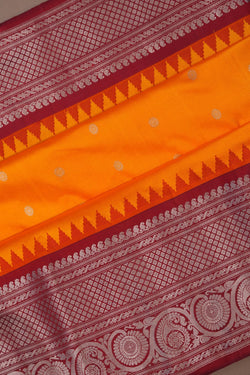 Image of Gadwal Silk Mustard Saree