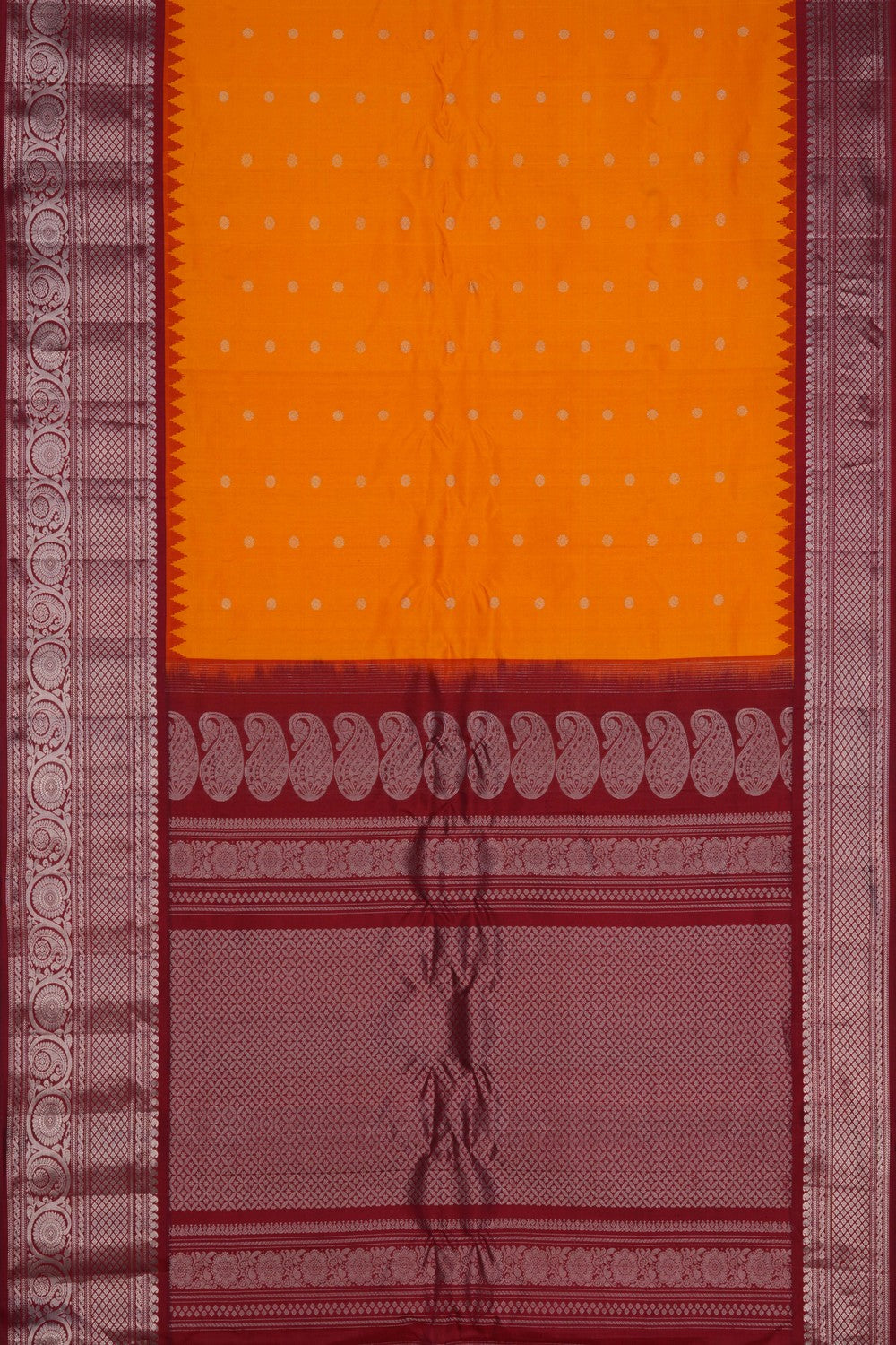 Image of Gadwal Silk Mustard Saree