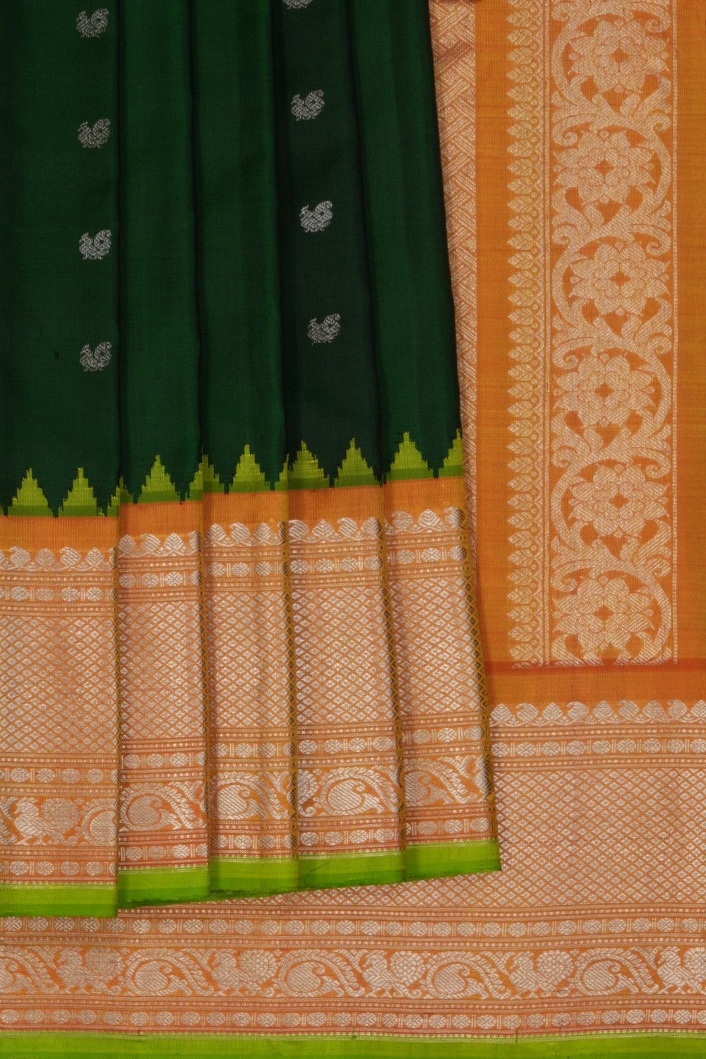 Image of Gadwal Silk Green Saree