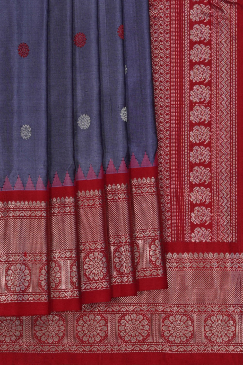 Image of Gadwal Silk Grey Saree