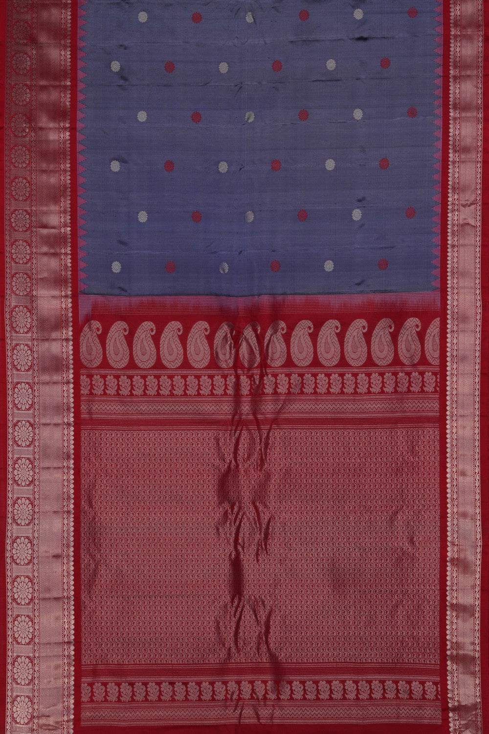 Image of Gadwal Silk Grey Saree