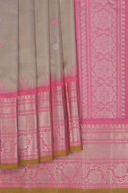Image of Gadwal Silk Grey Saree