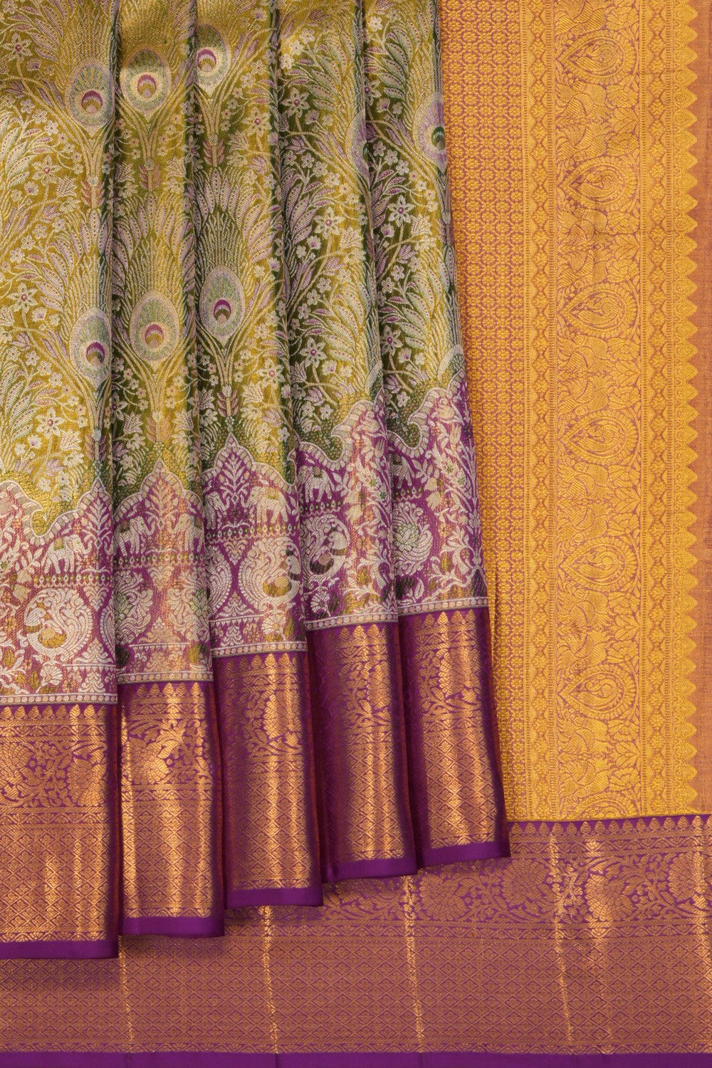Kanchipattu Brocade Green Saree