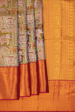 Image of Kanchipattu Brocade Green Saree
