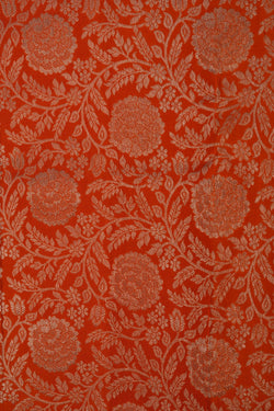 Image of Kanchipattu Brocade Orange Saree