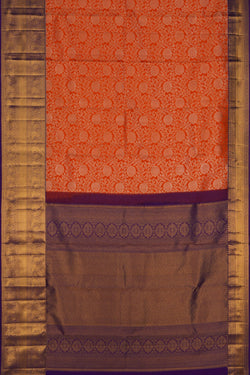 Image of Kanchipattu Brocade Orange Saree