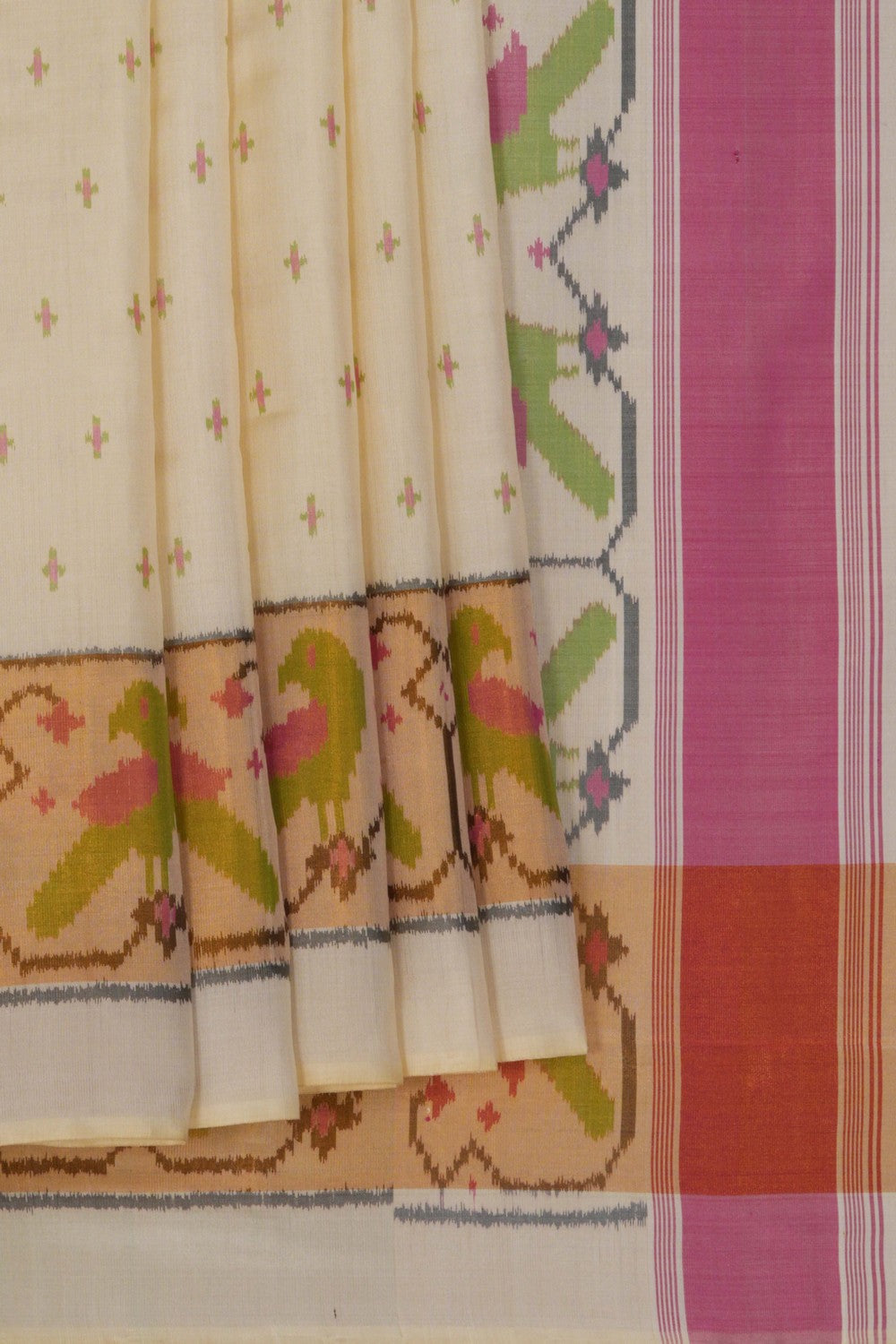 Image of Rajkot Silk Off White Saree