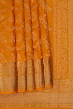 Image of South Silk Brocade Mustard Saree
