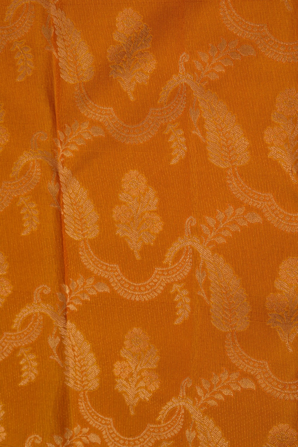 Image of South Silk Brocade Mustard Saree